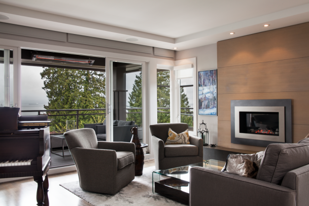 Living room lighting and shading control by Graytek in West Vancouver