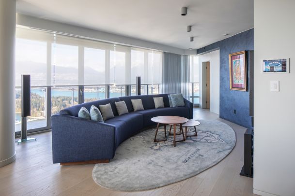 Motorized shades maximizing natural light in Vancouver